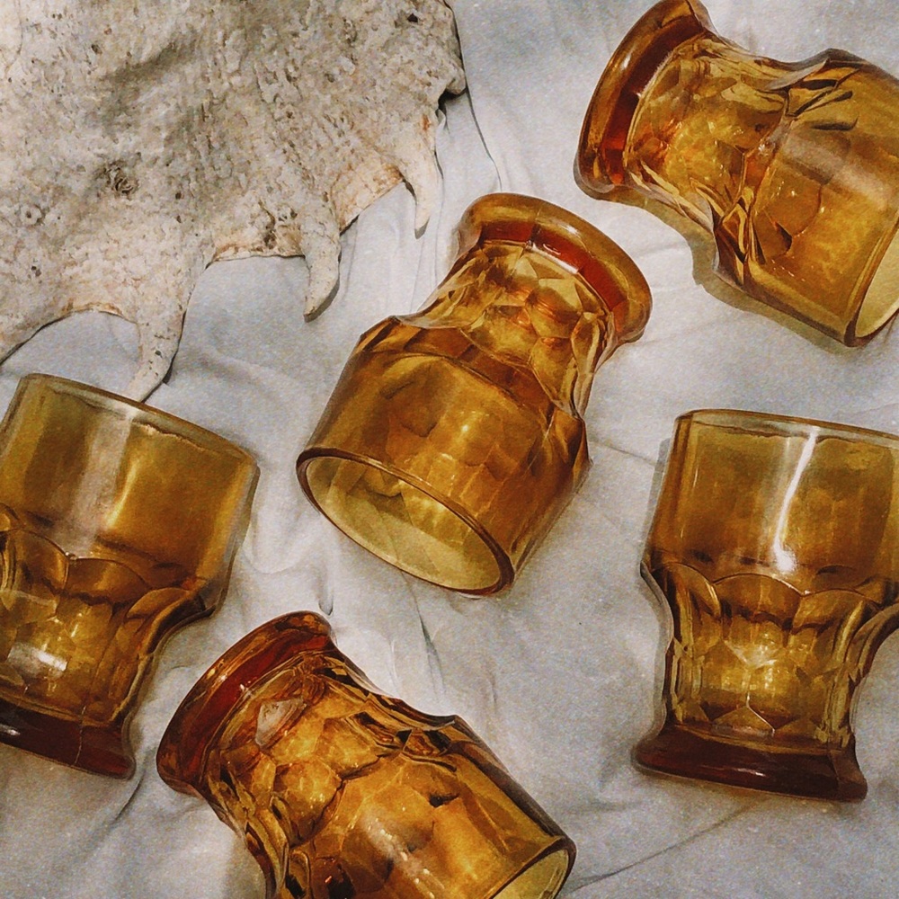 Vintage Amber Glassware